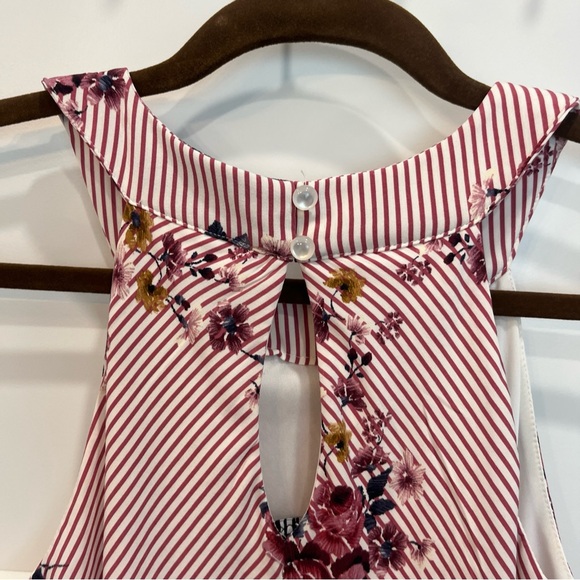 Three pink hearts dress Style 26R4551Gpi Size Large Pink With Flowers High Neck - Picture 4 of 7